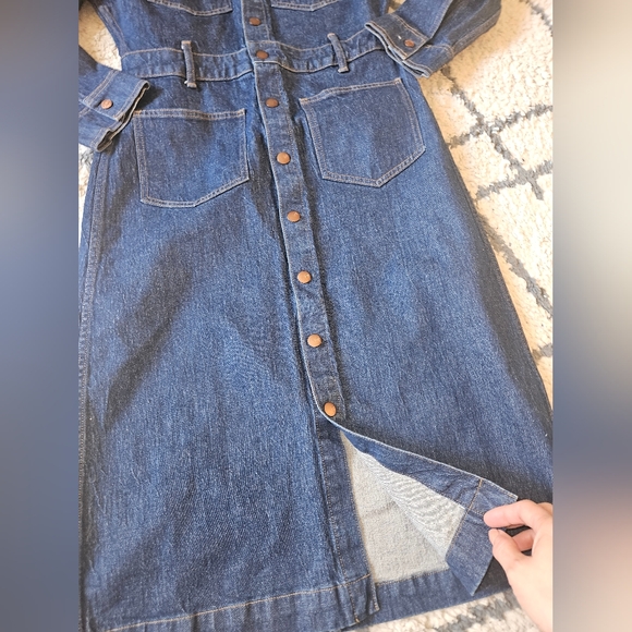 Madewell denim Snap Front Shirt Dress Size 8 - Picture 3 of 7